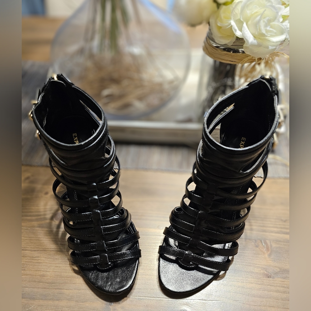 Express Gladiator Strappy Wedge Heels / Sandals - Picture 8 of 16